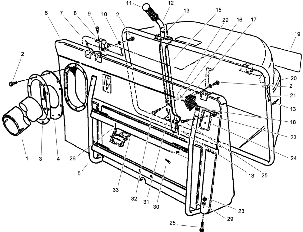 Easy-Empty Grass Catcher Assembly Diagram and Parts List for 79117 (312000001 - 312999999)(2012) Lawn Boy Lawn Tractor Accessories